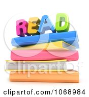 Clipart 3d READ On School Books Royalty Free CGI Illustration