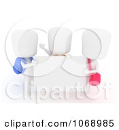 Clipart 3d Ivory School Kids Holding A Sign Royalty Free CGI Illustration