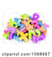 Poster, Art Print Of 3d Pile Of Numbers