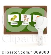 Clipart 3d Ivory School Boy Matching Animals And Words Royalty Free CGI Illustration