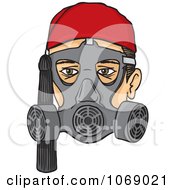 Clipart Greek Evzone Fez And Tassel Gasmask Royalty Free Vector Illustration by Any Vector
