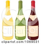 Poster, Art Print Of Three Wine Bottles With Blank Labels