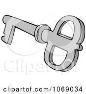 Clipart Gray Skeleton Key Royalty Free Vector Illustration