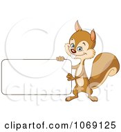 Poster, Art Print Of Happy Squirrel Holding A Sign