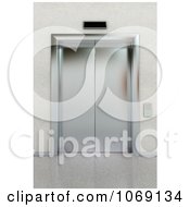 Clipart 3d Chrome Lobby Elevator Royalty Free CGI Illustration by stockillustrations