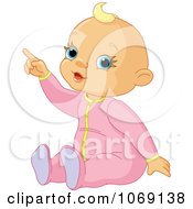 Clipart Baby Girl Pointing Royalty Free Vector Illustration