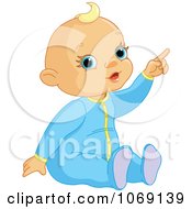 Clipart Baby Boy Pointing Royalty Free Vector Illustration