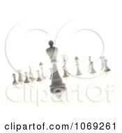 Poster, Art Print Of 3d White Chess King And Other Pieces