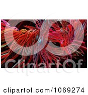 Poster, Art Print Of 3d Red Abstract Fiber Background 2