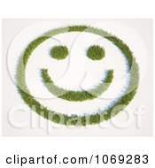 Clipart 3d Grassy Happy Face Royalty Free CGI Illustration