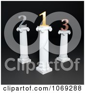 3d Gold Silver And Bronze Numbers On Columns 1