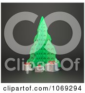 Poster, Art Print Of 3d Plastic Christmas Tree And Gifts