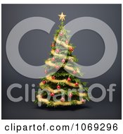 Clipart 3d Christmas Tree With A Star Baubles And Garland Royalty Free CGI Illustration by Mopic