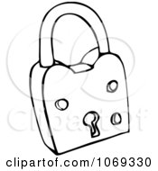 Clipart Outlined Padlock Royalty Free Vector Illustration