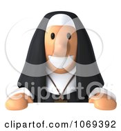 Clipart 3d Nun Holding A Sign 1 Royalty Free CGI Illustration by Julos