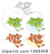 Clipart Frogs Hopping Royalty Free Vector Illustration