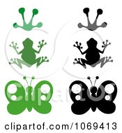 Clipart Frogs And Butterflies Royalty Free Vector Illustration