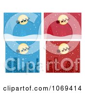 Poster, Art Print Of Santa Against Full Moons