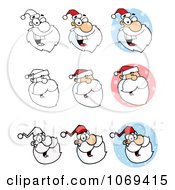 Clipart Santa Faces Royalty Free Vector Illustration