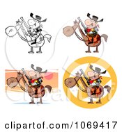 Clipart Western Sheriffs On Horseback Royalty Free Vector Illustration by Hit Toon