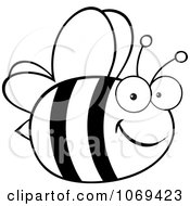 Clipart Black And White Bee Royalty Free Vector Illustration
