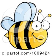 Clipart Happy Bee Royalty Free Vector Illustration