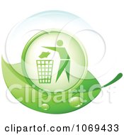 Poster, Art Print Of 3d Person Throwing Garbage Away On A Green Leaf