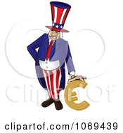 Poster, Art Print Of Uncle Sam Leaning On A Euro
