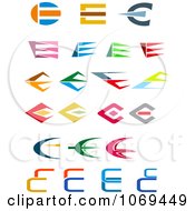 Clipart Letter E Design Elements Royalty Free Vector Illustration