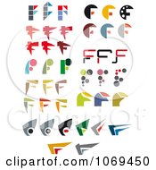 Clipart Letter F Design Elements Royalty Free Vector Illustration