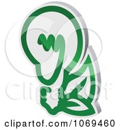 Clipart Green Energy Lightbulb And Leaves Sticker Royalty Free Vector Illustration