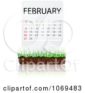 Poster, Art Print Of February Calendar Over Soil And Grass