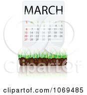 Poster, Art Print Of March Calendar Over Soil And Grass