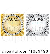 Clipart January Calendar Bursts Royalty Free Vector Illustration