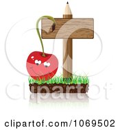 Poster, Art Print Of Cherry And Pencil Sign