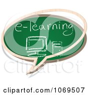 Poster, Art Print Of E Learning Chalkboard Word Balloon