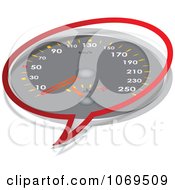 Clipart Speedometer Word Balloon Royalty Free Vector Illustration