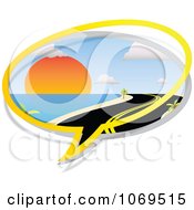 Clipart Beach Word Balloon Royalty Free Vector Illustration