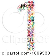 Poster, Art Print Of Colorful Digits Making Number 1