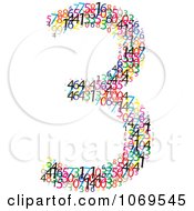 Poster, Art Print Of Colorful Digits Making Number 3
