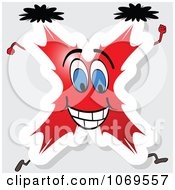 Clipart Running Red Letter X Royalty Free Vector Illustration