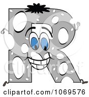 Clipart Running Gray Letter R Royalty Free Vector Illustration