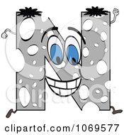 Clipart Running Gray Letter N Royalty Free Vector Illustration