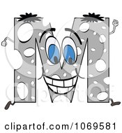 Clipart Running Gray Letter M Royalty Free Vector Illustration