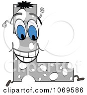 Clipart Running Gray Letter L Royalty Free Vector Illustration