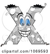 Clipart Running Gray Letter X Royalty Free Vector Illustration