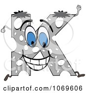 Clipart Running Gray Letter K Royalty Free Vector Illustration