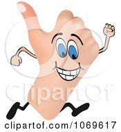 Clipart Running Thumbs Up Hand Royalty Free Vector Illustration