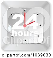 Poster, Art Print Of Wet Silver 24 Hours Clock
