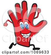 Clipart Running Red Hand Royalty Free Vector Illustration